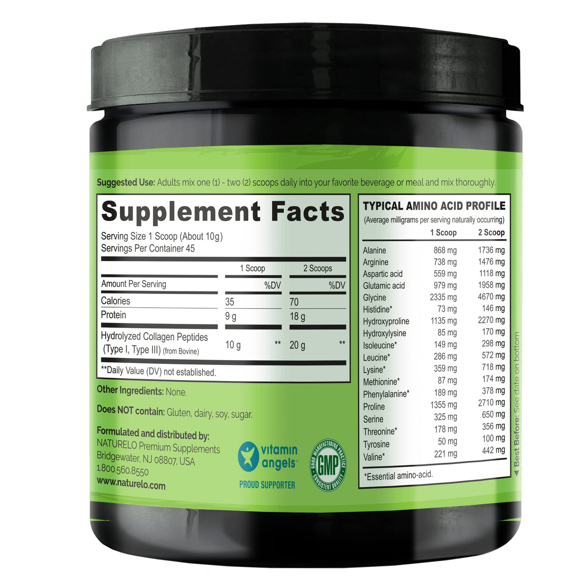 Collagen Peptide Powder 16 Oz Unflavored H9321