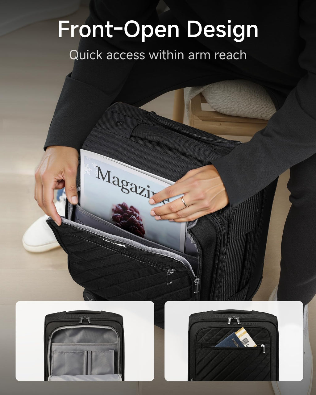 Black 15" Underseat Carry On Bag C392987