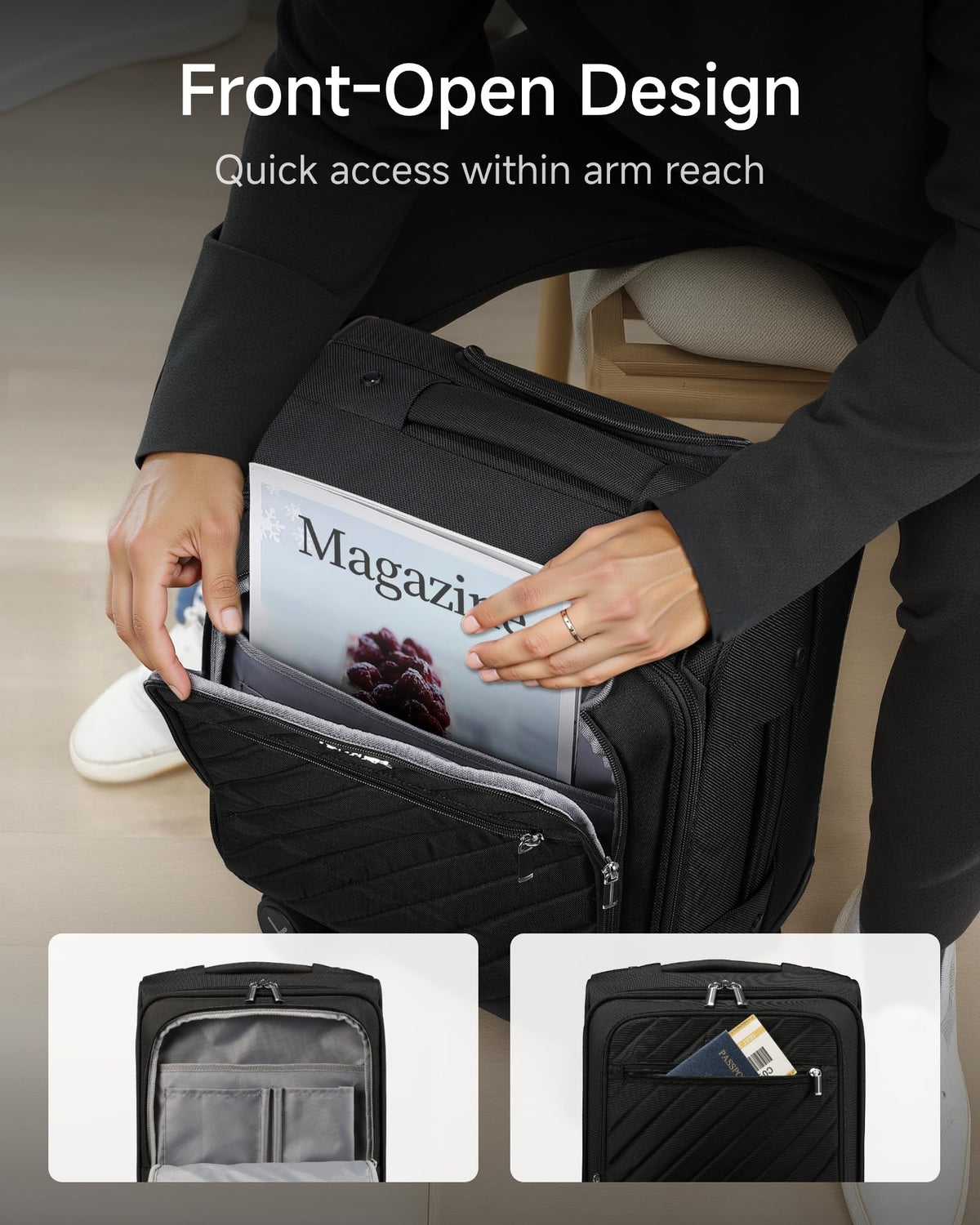 Black 15" Underseat Carry On Bag C392987