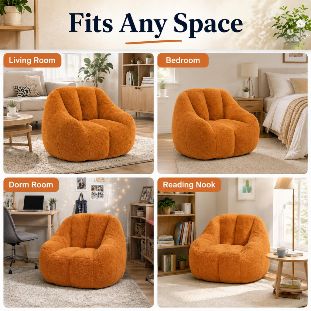 Yellow Memory Foam Bean Bag Chair D42181