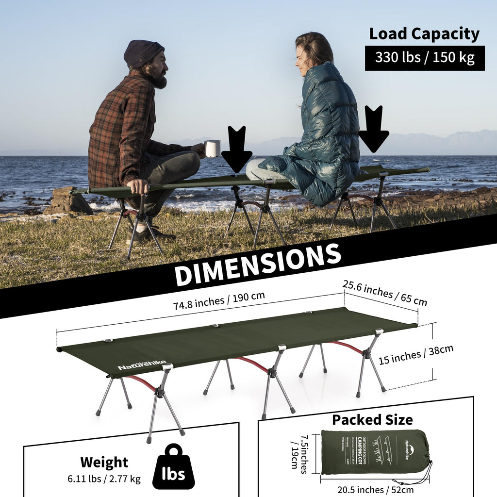 Height Adjustable Ultralight Folding Camping Cot F338