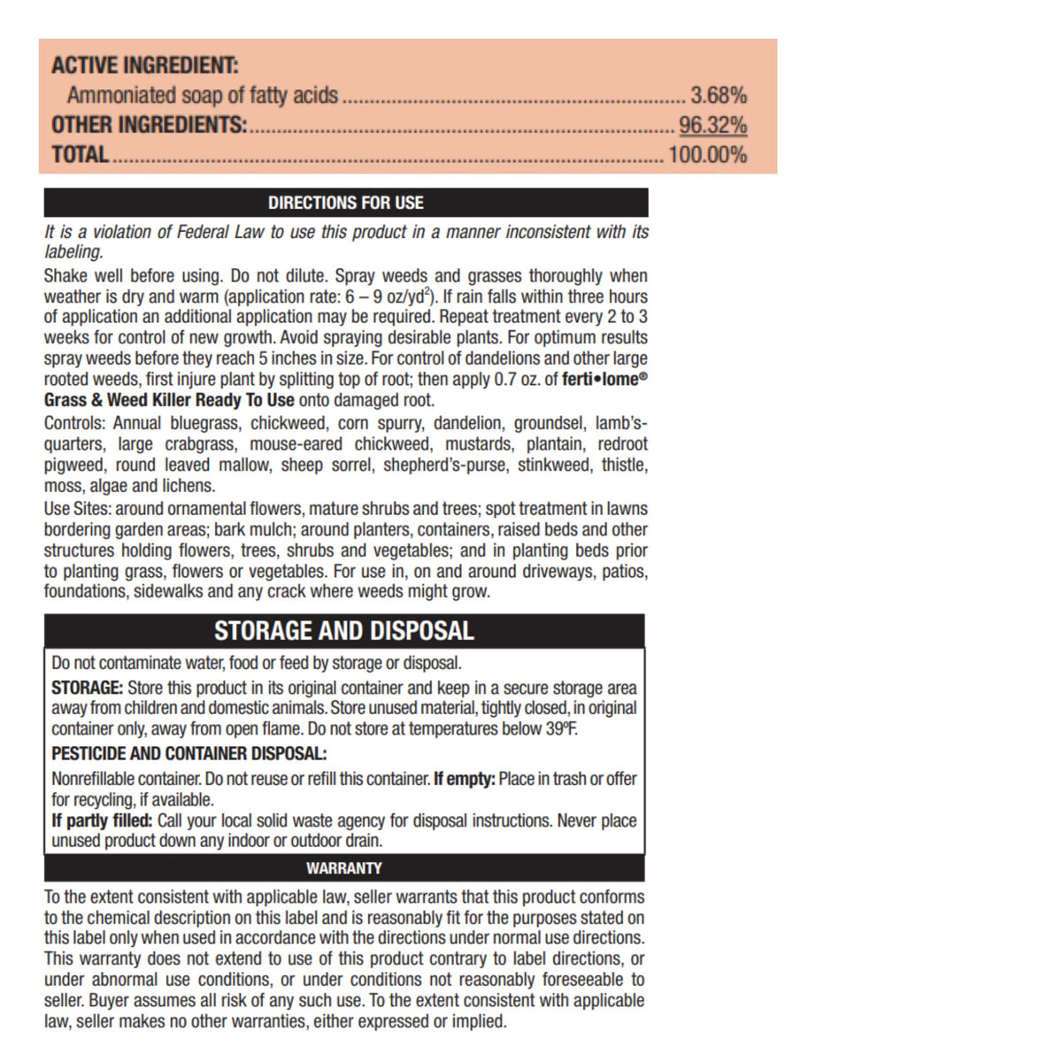 Broadleaf Weed Killer RTU, 1 gal R31696