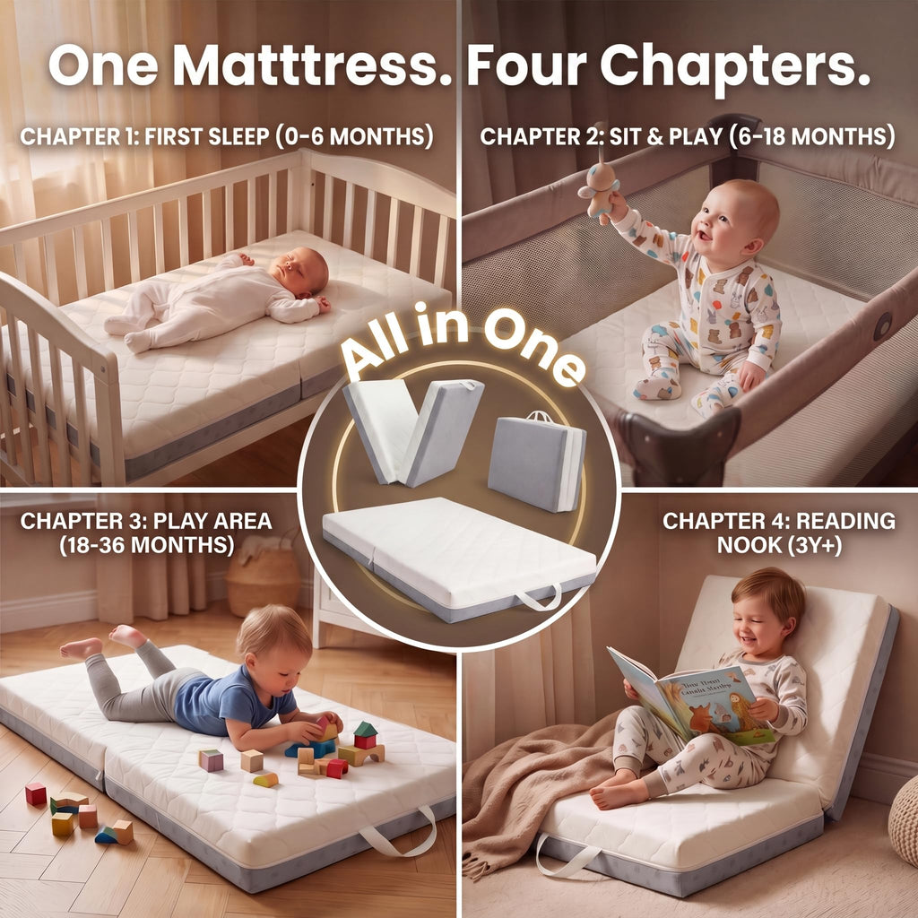 Pack and Play Mattress Pad Bi-Fold Memory Foam U3558