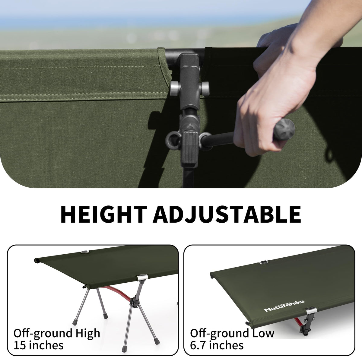 Height Adjustable Ultralight Folding Camping Cot F338