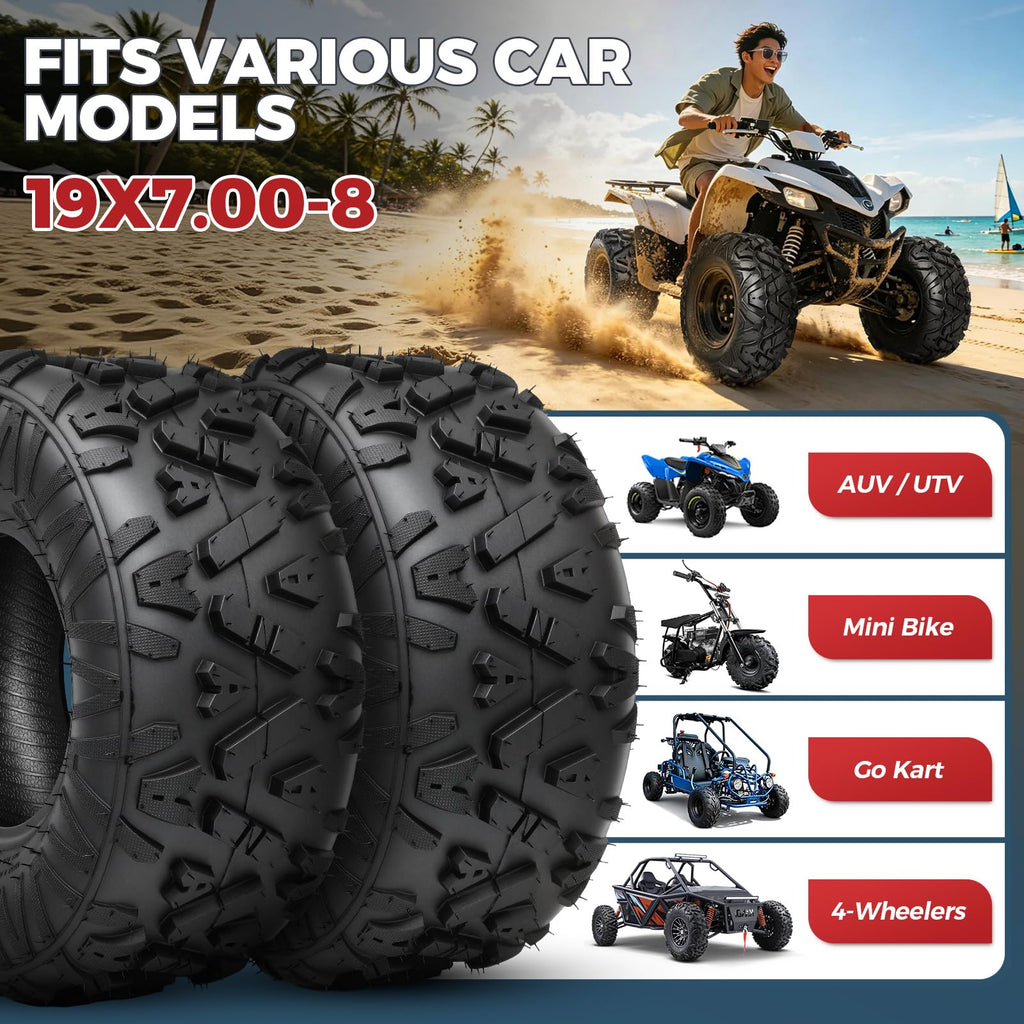 19x7-8 4-Ply All Terrain ATV/UTV Tires Set of 2 G8686