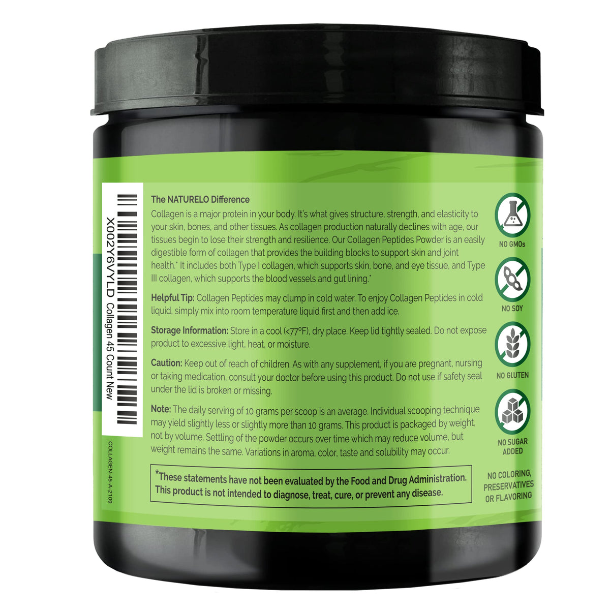 Collagen Peptide Powder 16 Oz Unflavored H9321