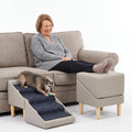 Foldable Dog Cat Stair Ramp Solid Wood Ottoman 18in H P73773