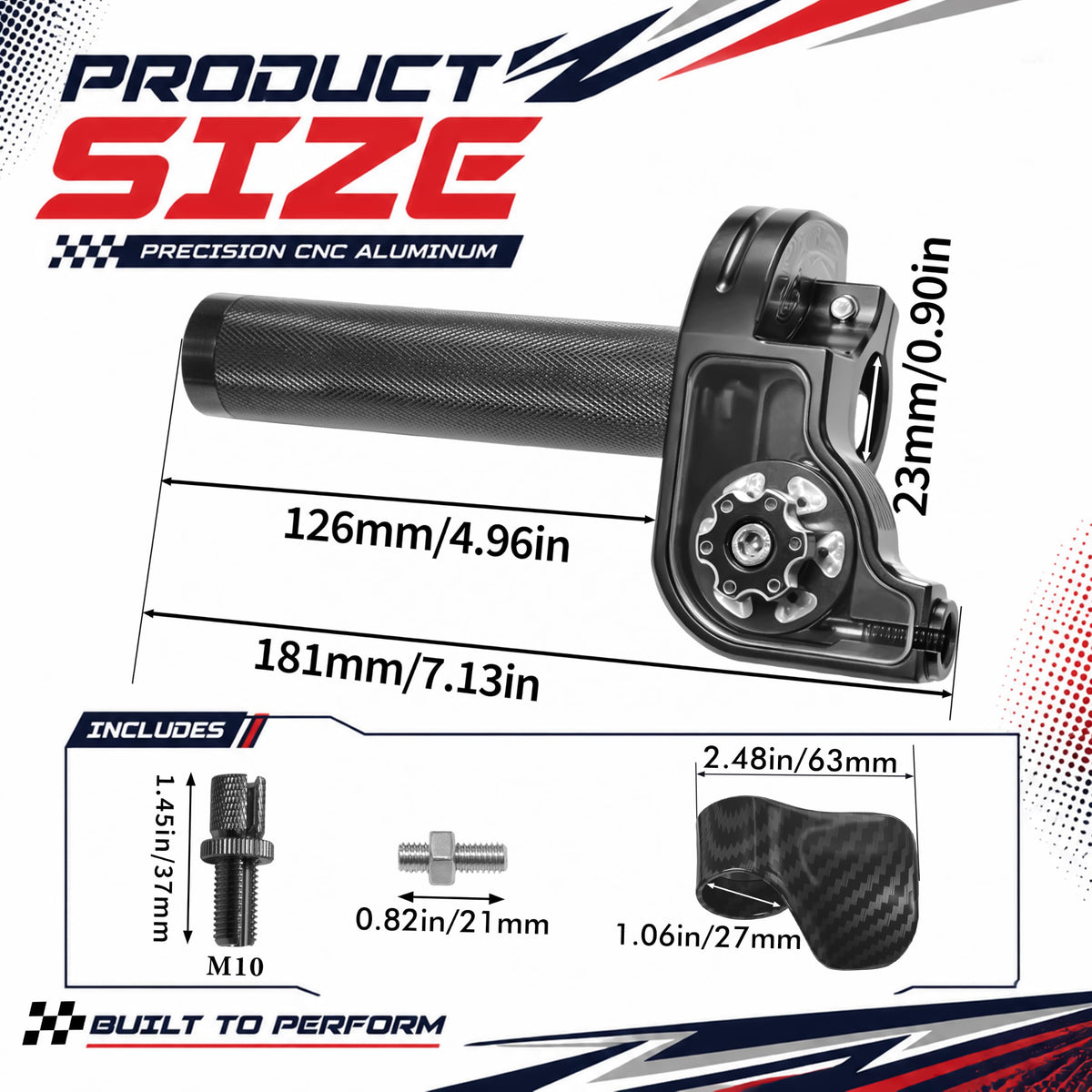 22mm CNC Quick Twist Throttle Kit Aluminum Assembly with Cable J285795