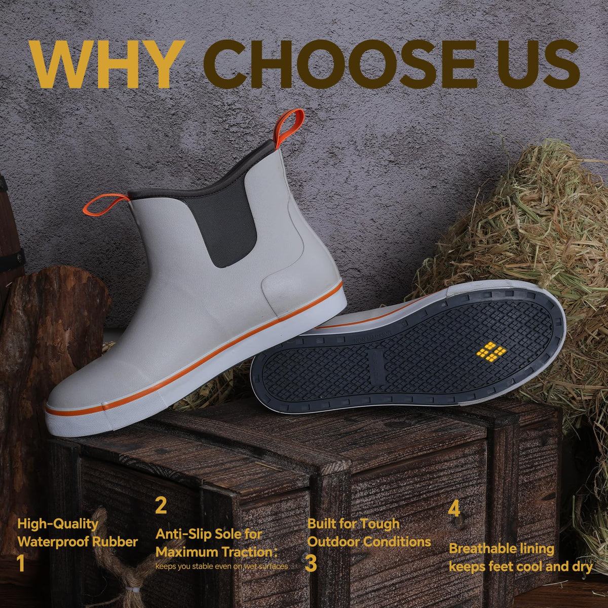 Waterproof Ankle Deck Boots J9536