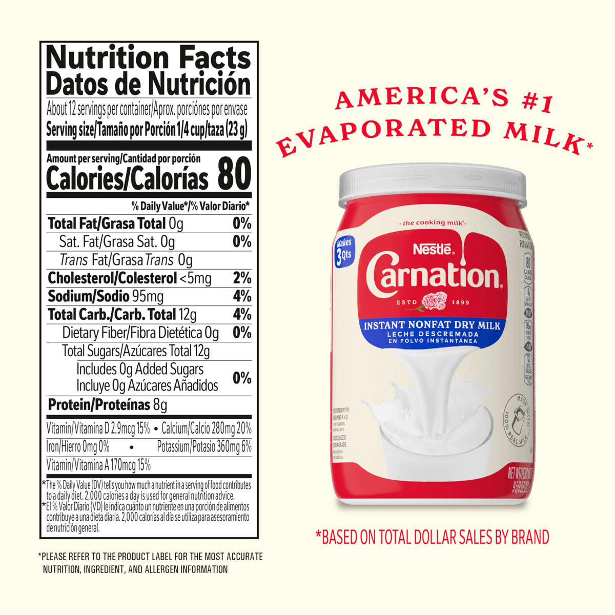 Instant Nonfat Dry Milk 6 Count 9.63 Ounce L416