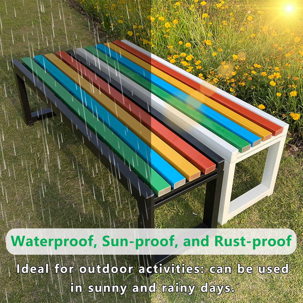 Weatherproof Metal Garden Bench Cast Iron Outdoor Seating A20854