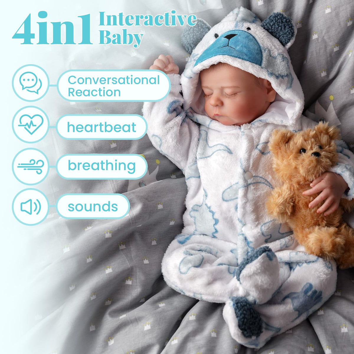 20 Inch 4-in-1 Interactive Baby Doll B838