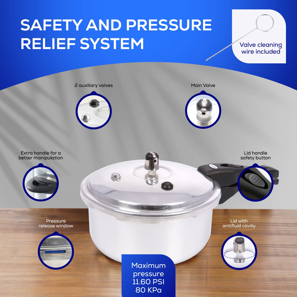 3.7 Quart Aluminum Stovetop Pressure Cooker X827663