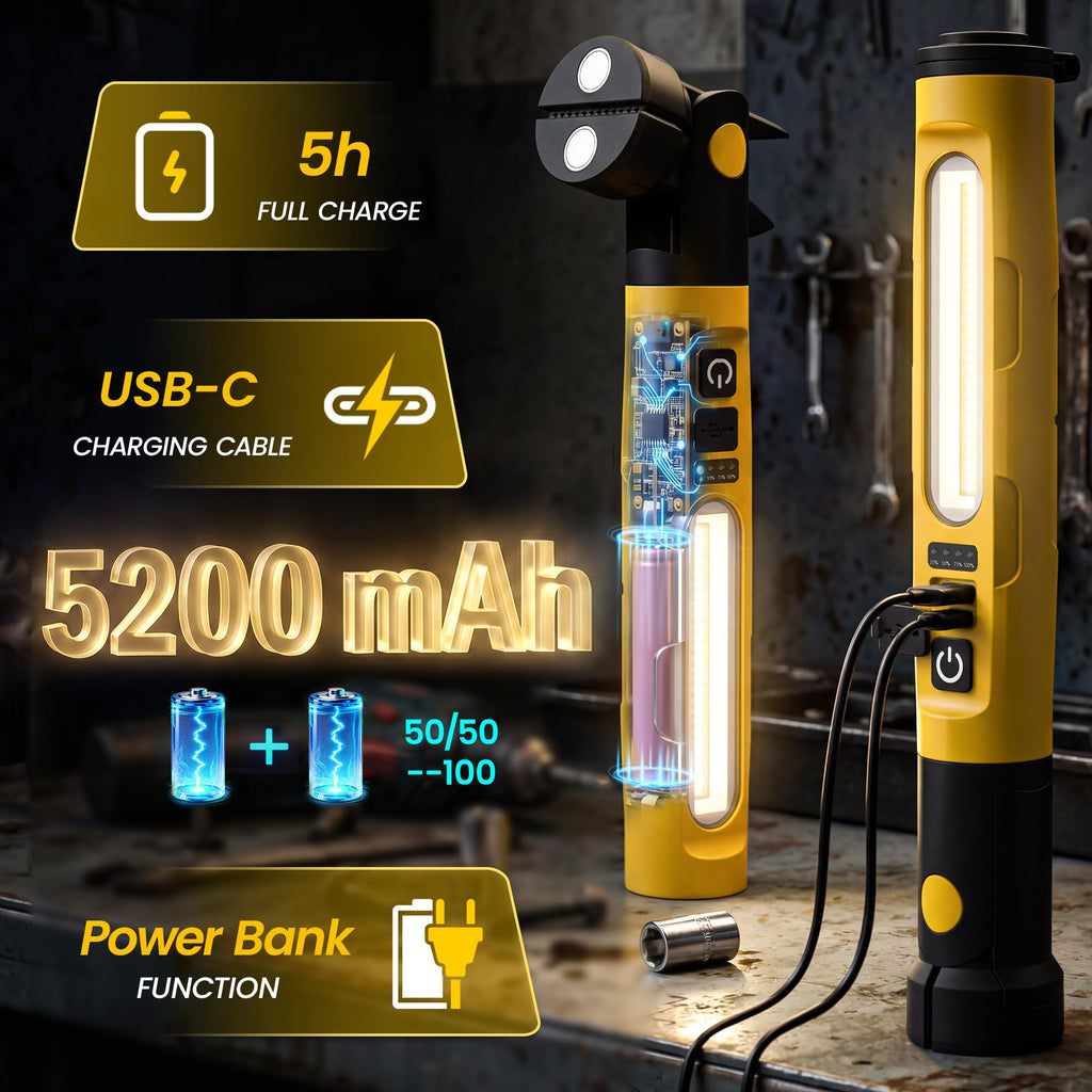 Magnetic Rechargeable LED Work Light with Detachable Dual Light Bars R9869