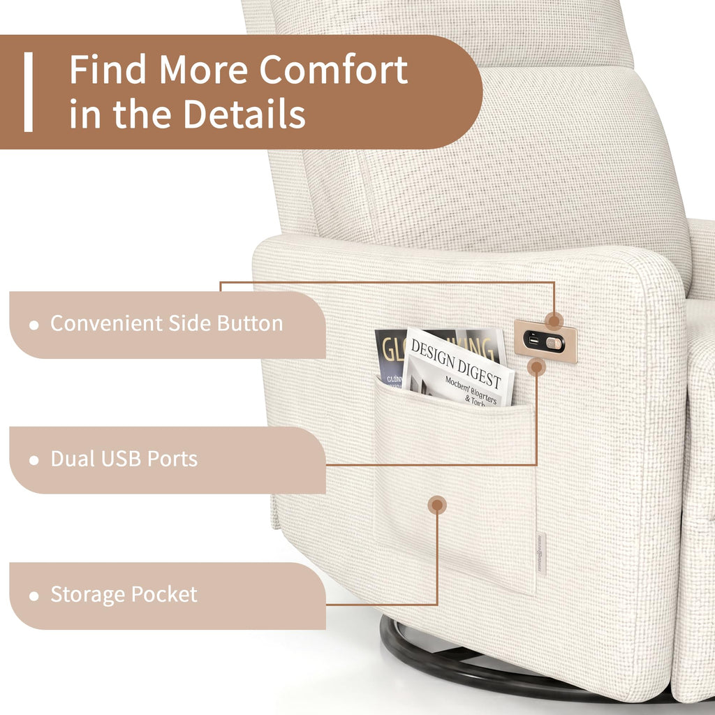 Power Swivel Recliner Chair with USB Charging Port S772