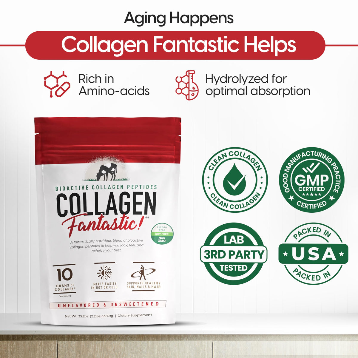 Collagen Peptides Powder Unflavored 2.2lb 90 Servings L665