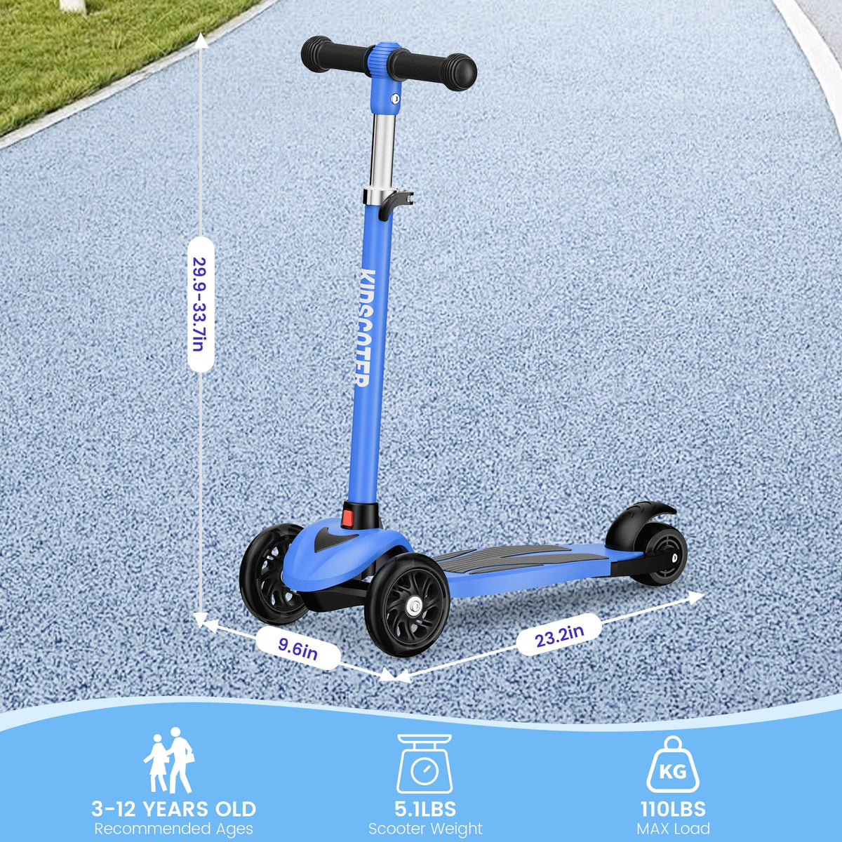 Multicolor 3 Wheel Kids Scooter with LED Light-Up Wheels B9271