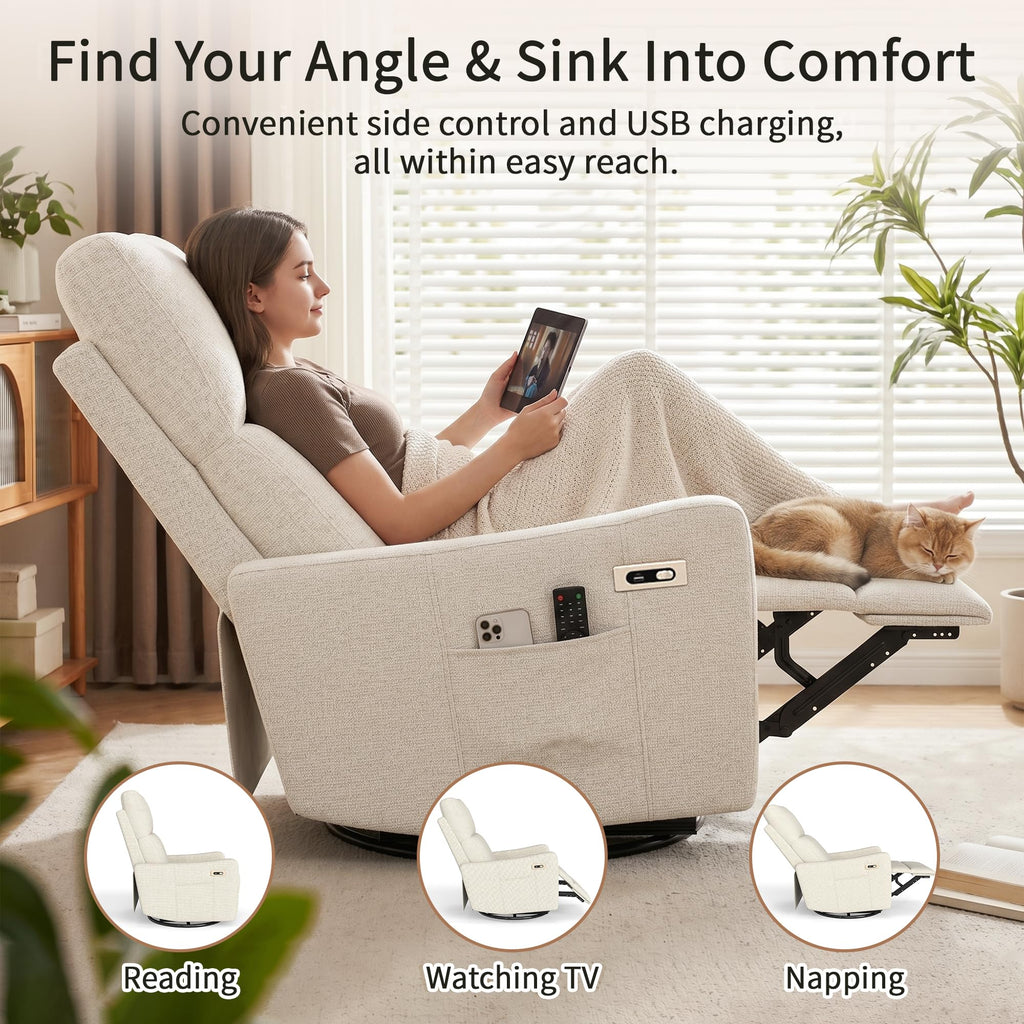Power Swivel Recliner Chair with USB Charging Port S772