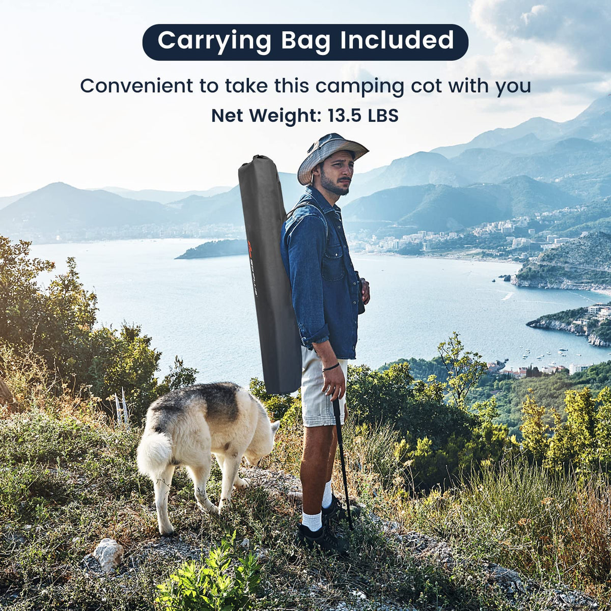 Folding Camping Cot with Carrying Bag E647652