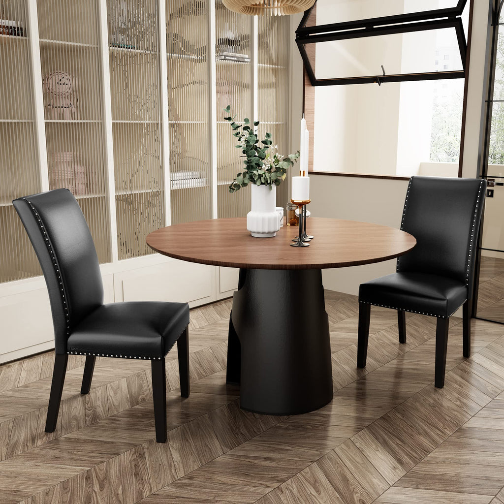 Black PU Dining Chairs Set of 2 I589971