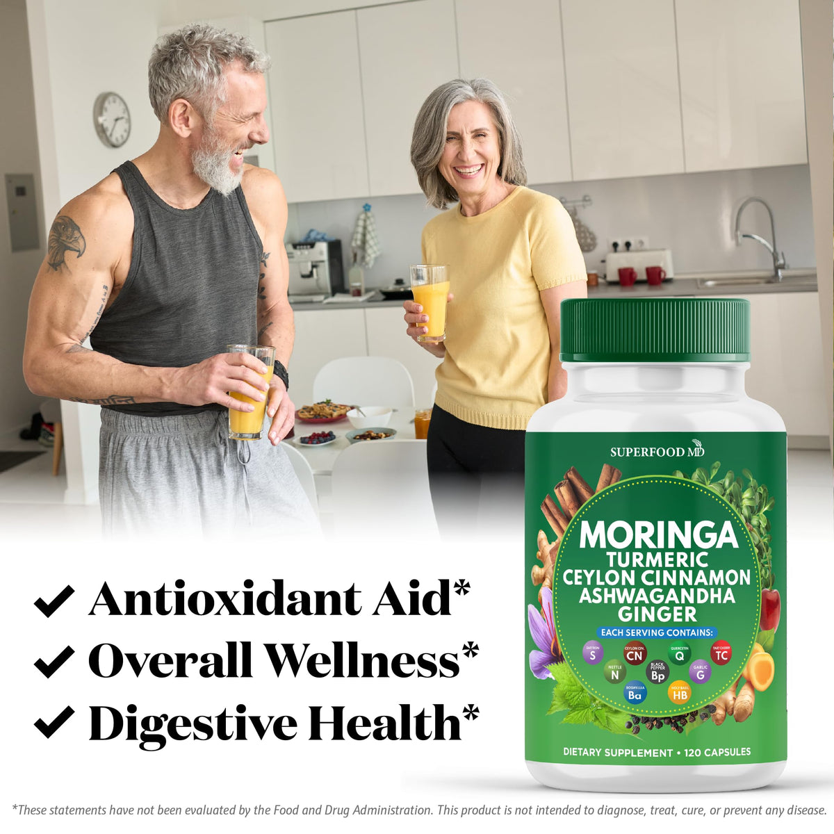 240 Capsules Turmeric Ginger Boswellia Saffron Holy Basil Nettle Supplement N125943
