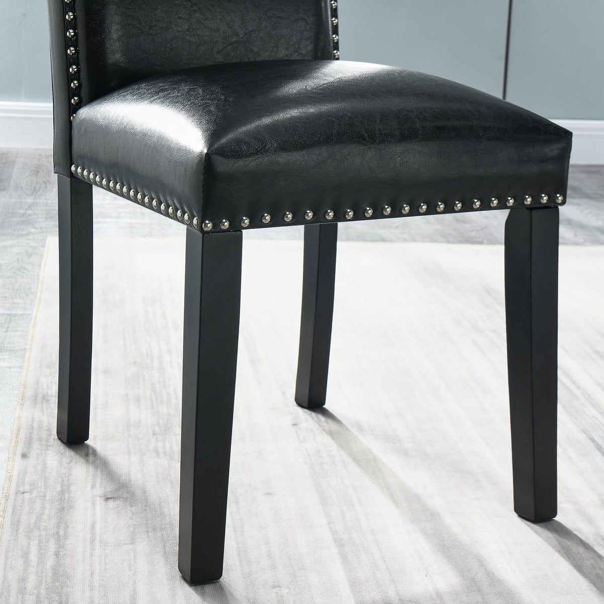Black PU Dining Chairs Set of 2 I589971