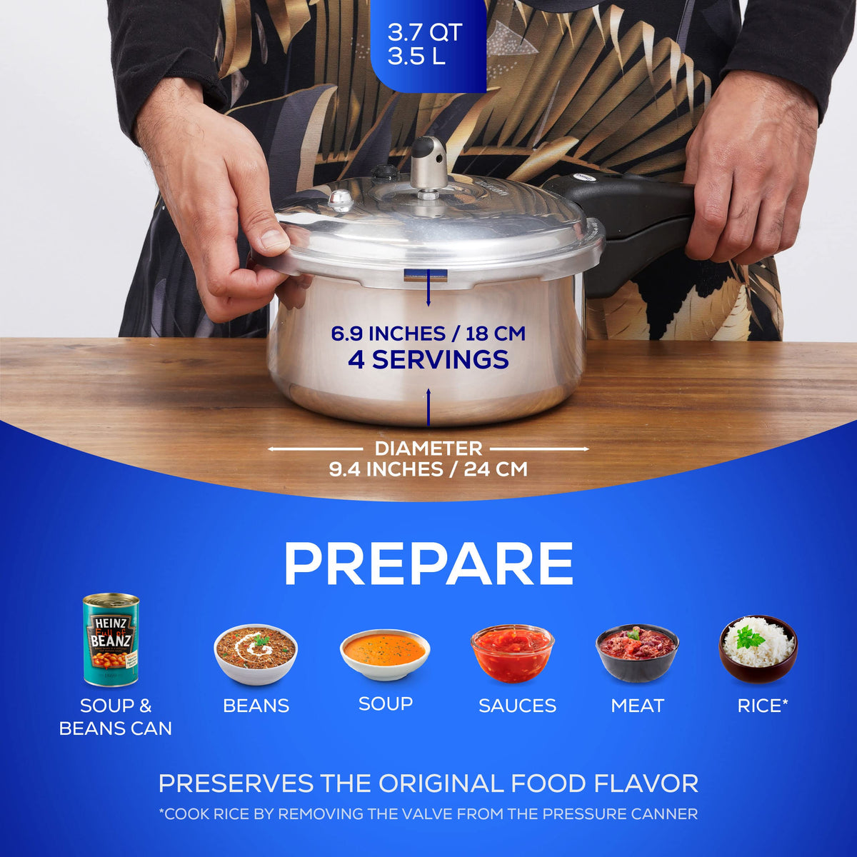 3.7 Quart Aluminum Stovetop Pressure Cooker X827663