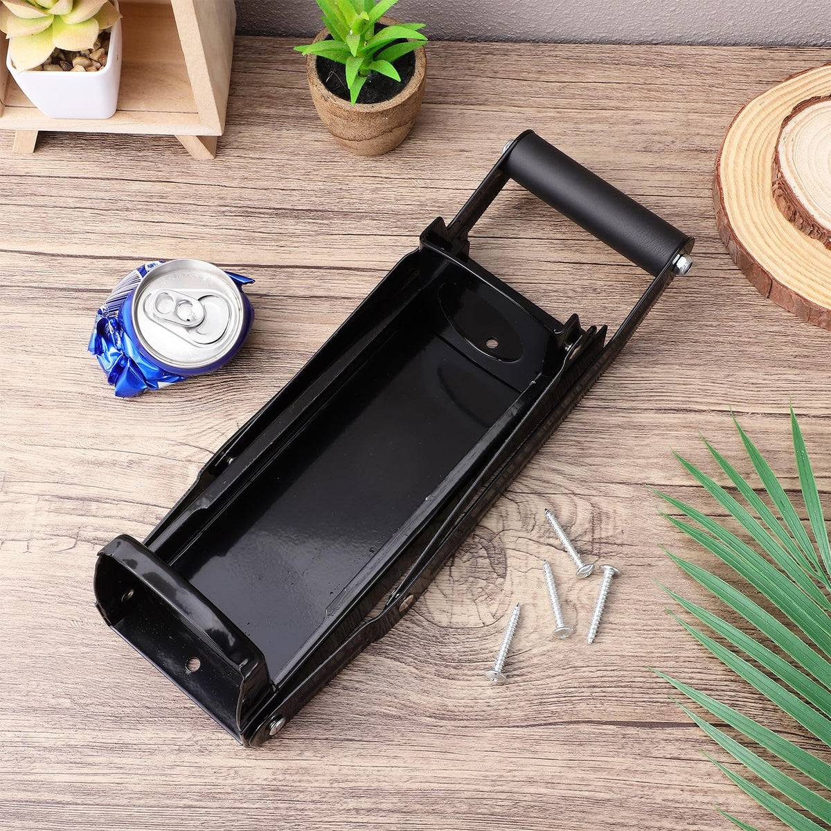 Wall Mounted Stainless Steel Can Crusher with Bottle Opener J266