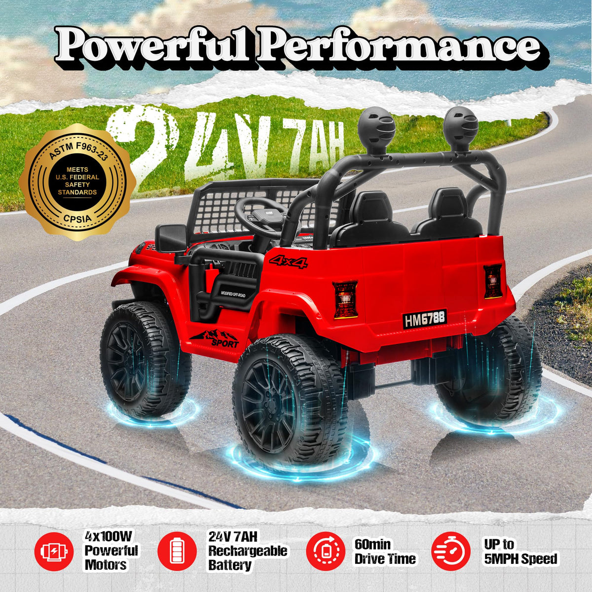 24V 2 Seater Ride on Car Truck P634